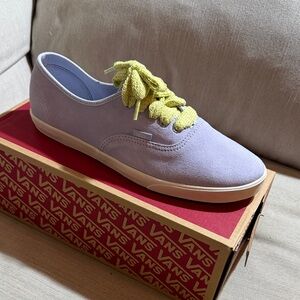 Vans Men's Pastel Purple and Lime Sneakers